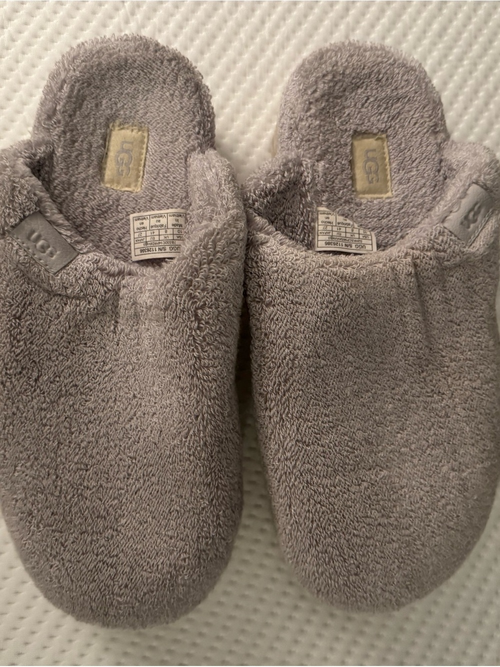 UGG Plush Grey Slip-On Home Slippers